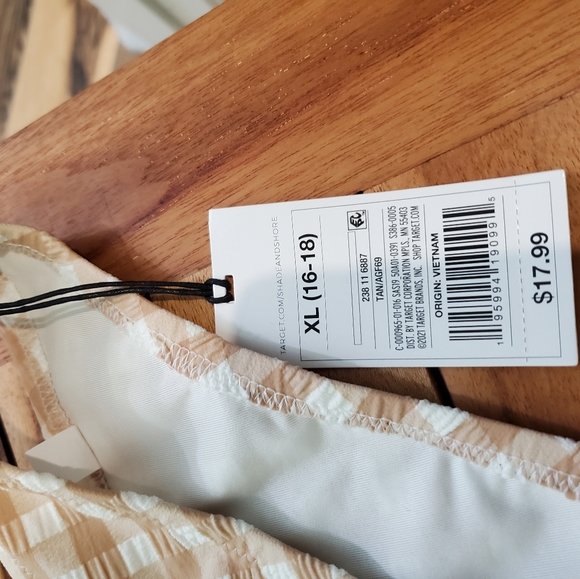 Shade & Shore Brown Gingham Bikini Set Top : 36C Bottom: XL - Picture 5 of 8